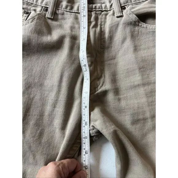 Levi Levi’s 505 jeans khaki pants men’s Tag 33 * 32 brown tan Straight white tag - Picture 7 of 8